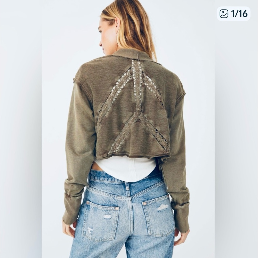 NWOT FREE PEOPLE LOST CAUSE KNIT FRONT TIE LACE CARDIGAN | XL
